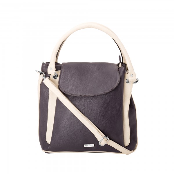 Beau Design Stylish Purple Color Imported PU Leather Handbag With Double Handle For Women's/Ladies/Girls